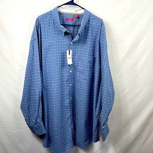 Men’s 4 XL Izod dress shirt colony blue with stripes. NWT Retail $60